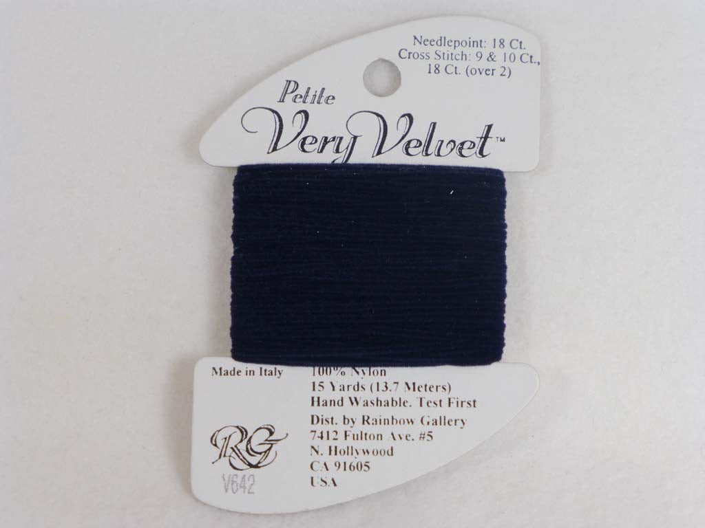 Petite Very Velvet V642 Navy Blue by Rainbow Gallery From Beehive Needle Arts