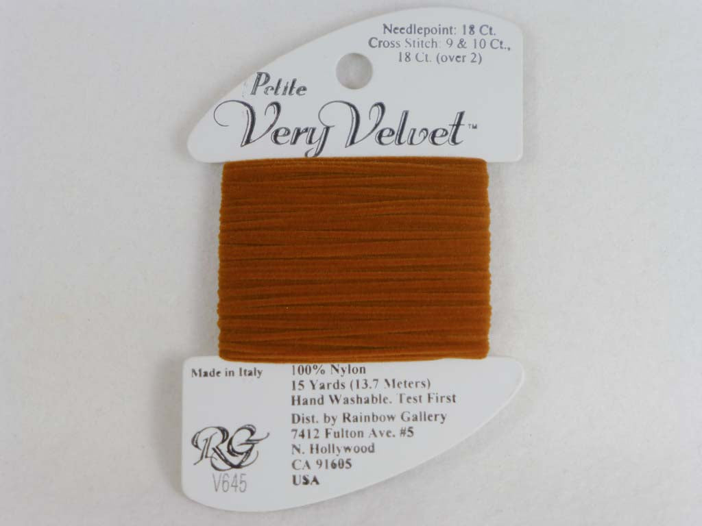 Petite Very Velvet V645 Dark Golden Brown by Rainbow Gallery From Beehive Needle Arts