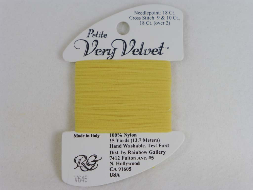 Petite Very Velvet V646 Medium Yellow by Rainbow Gallery From Beehive Needle Arts