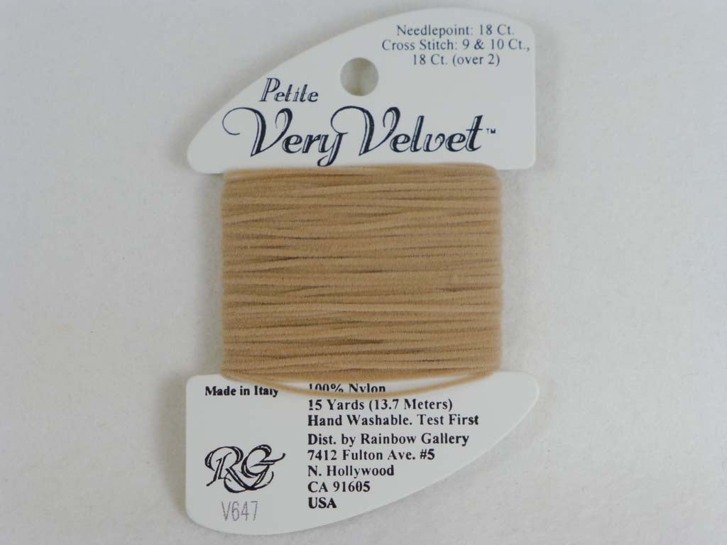 Petite Very Velvet V647 Medium Beige by Rainbow Gallery From Beehive Needle Arts