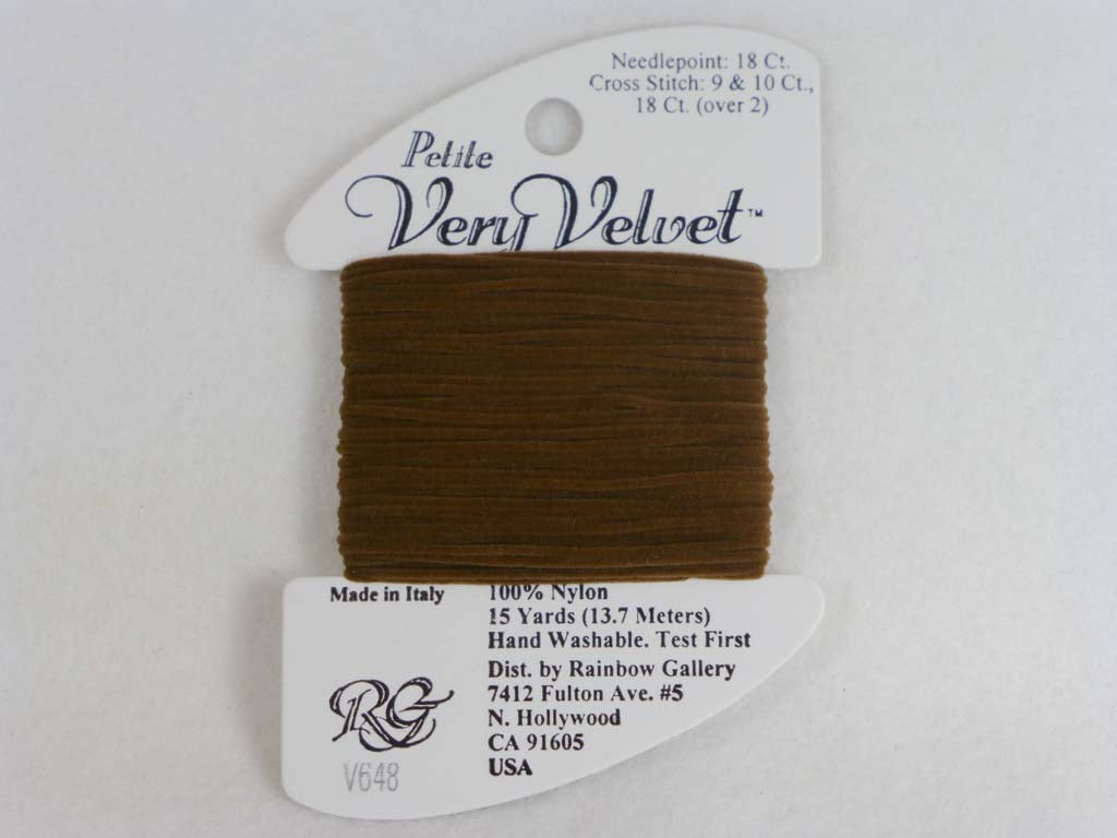 Petite Very Velvet V648 Very Dark Fawn by Rainbow Gallery From Beehive Needle Arts