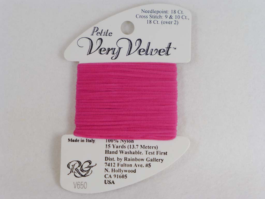 Petite Very Velvet V650 Raspberry by Rainbow Gallery From Beehive Needle Arts