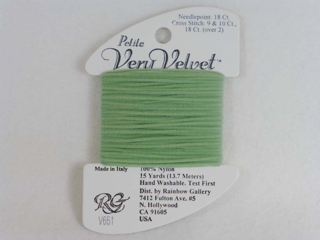 Petite Very Velvet V651 Sage Green by Rainbow Gallery From Beehive Needle Arts