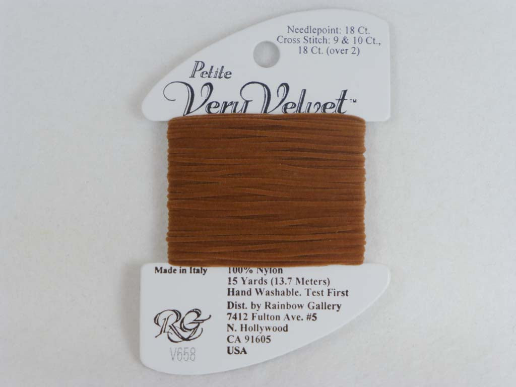 Petite Very Velvet V658 Golden Brown by Rainbow Gallery From Beehive Needle Arts