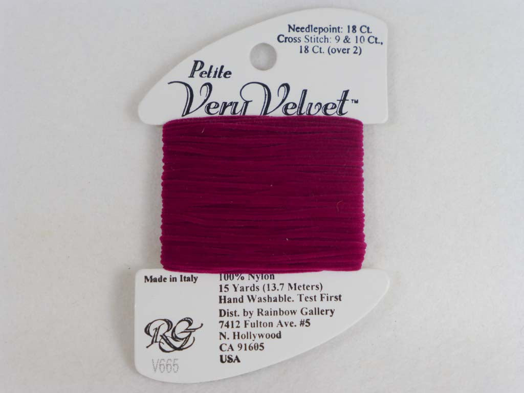 Petite Very Velvet V665 Dark Raspberry by Rainbow Gallery From Beehive Needle Arts