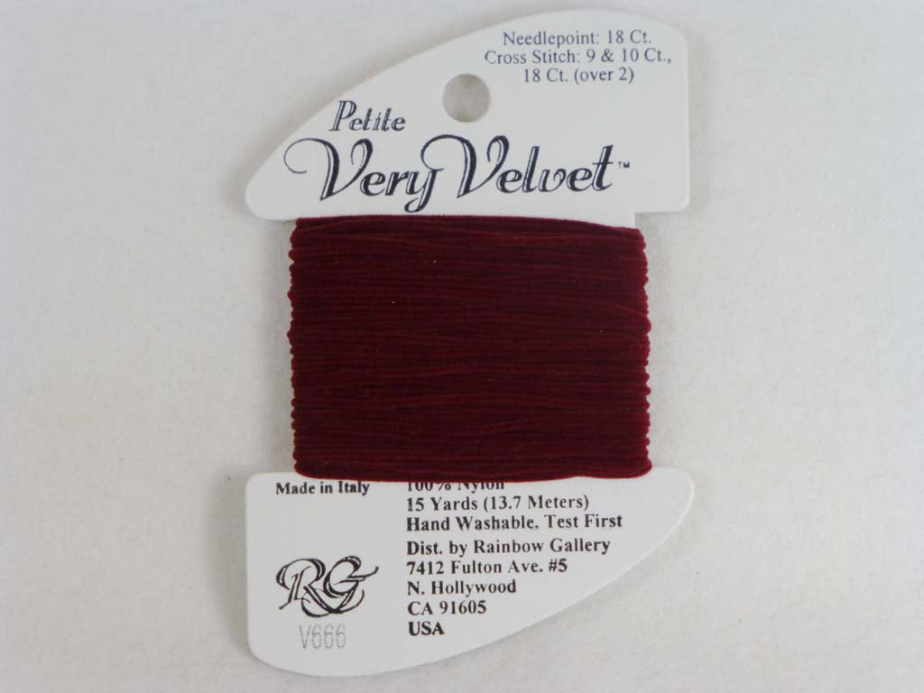 Petite Very Velvet V666 Ruby by Rainbow Gallery From Beehive Needle Arts