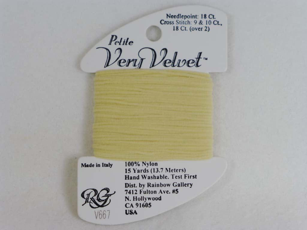 Petite Very Velvet V667 Butter by Rainbow Gallery From Beehive Needle Arts