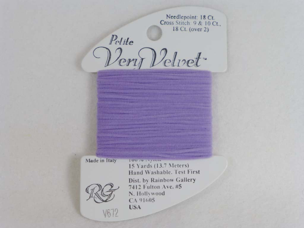 Petite Very Velvet V672 Medium Violet by Rainbow Gallery From Beehive Needle Arts