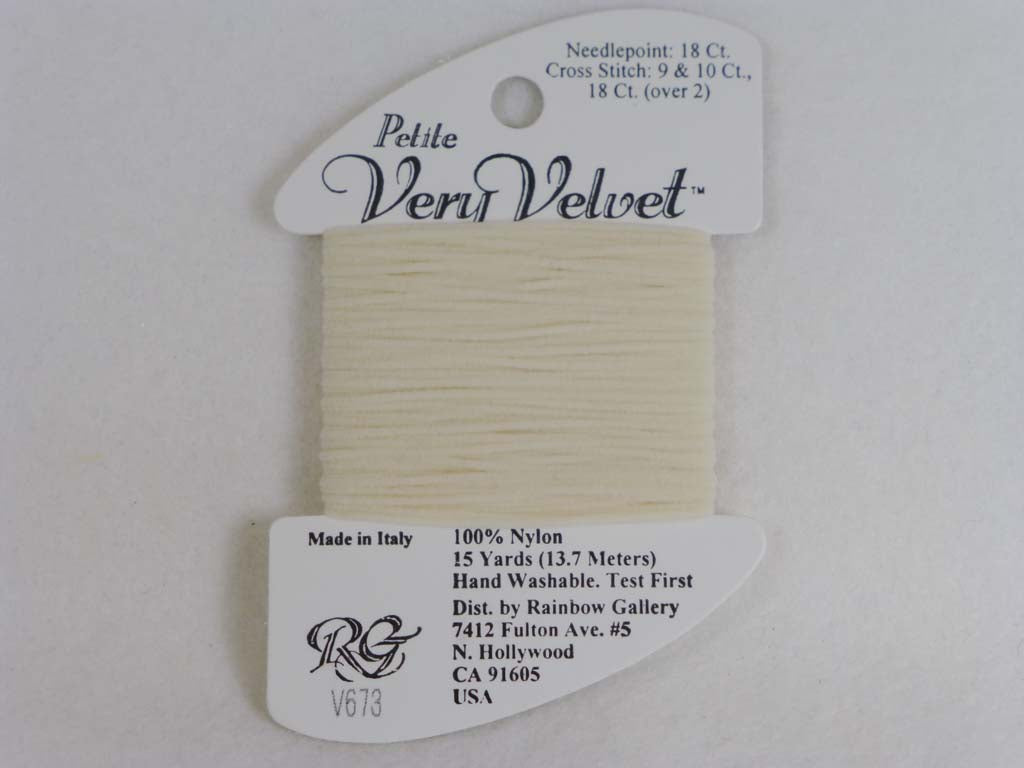 Petite Very Velvet V673 Cream by Rainbow Gallery From Beehive Needle Arts
