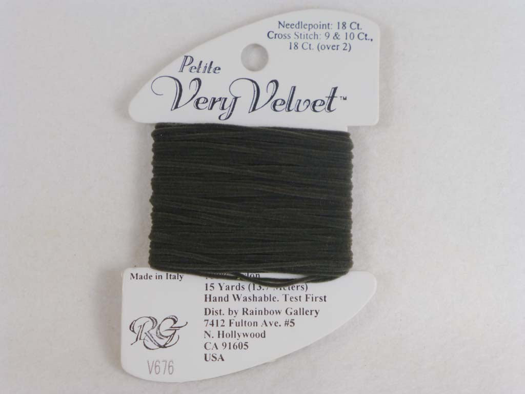 Petite Very Velvet V676 Charcoal by Rainbow Gallery From Beehive Needle Arts