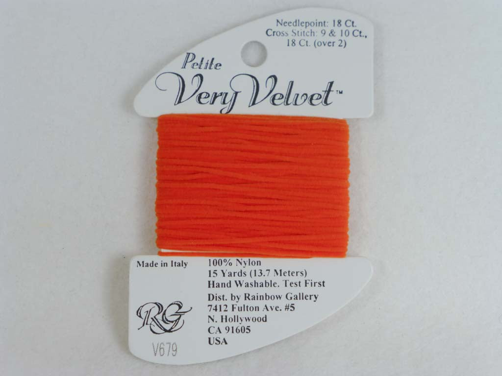 Petite Very Velvet V679 Brite Orange by Rainbow Gallery From Beehive Needle Arts