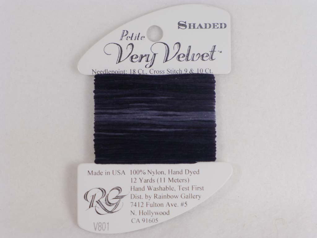 Shaded Very Velvet V801 Charcoals by Rainbow Gallery From Beehive Needle Arts