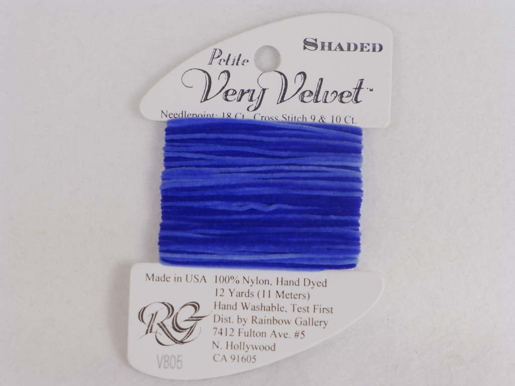 Shaded Very Velvet V805 Sapphire Blues by Rainbow Gallery From Beehive Needle Arts