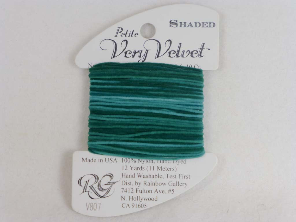 Shaded Very Velvet V807 Pine Greens by Rainbow Gallery From Beehive Needle Arts
