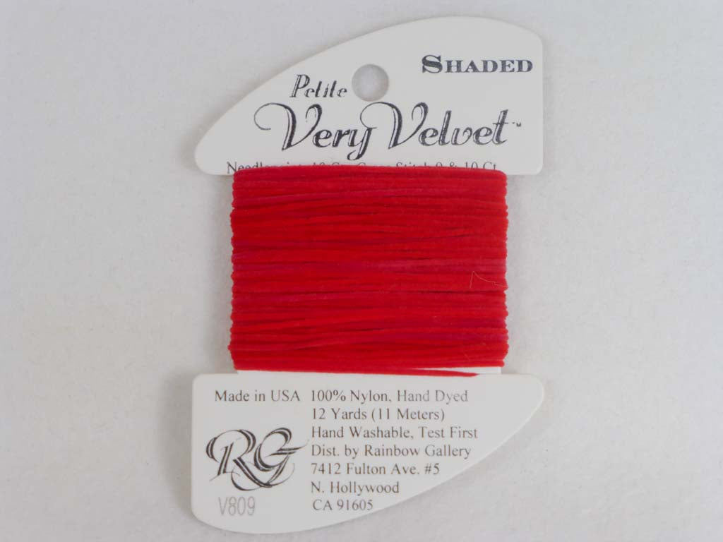 Shaded Very Velvet V809 Holiday Reds by Rainbow Gallery From Beehive Needle Arts