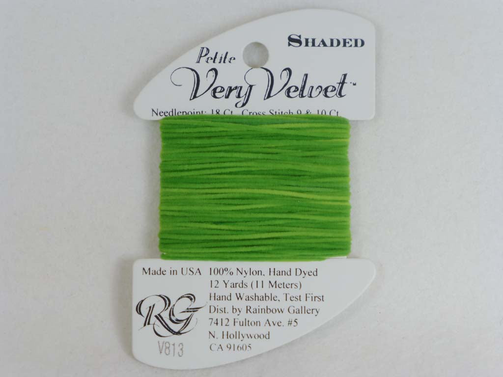 Shaded Very Velvet V813 Apple Greens by Rainbow Gallery From Beehive Needle Arts