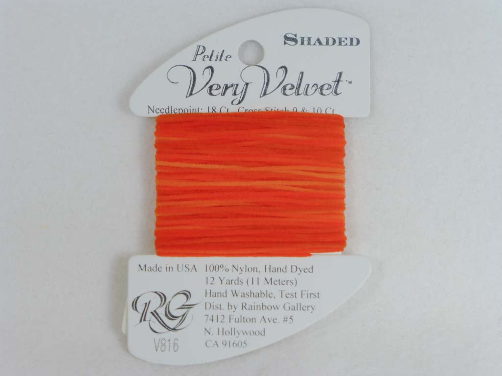 Shaded Very Velvet V816 Brite Oranges by Rainbow Gallery From Beehive Needle Arts