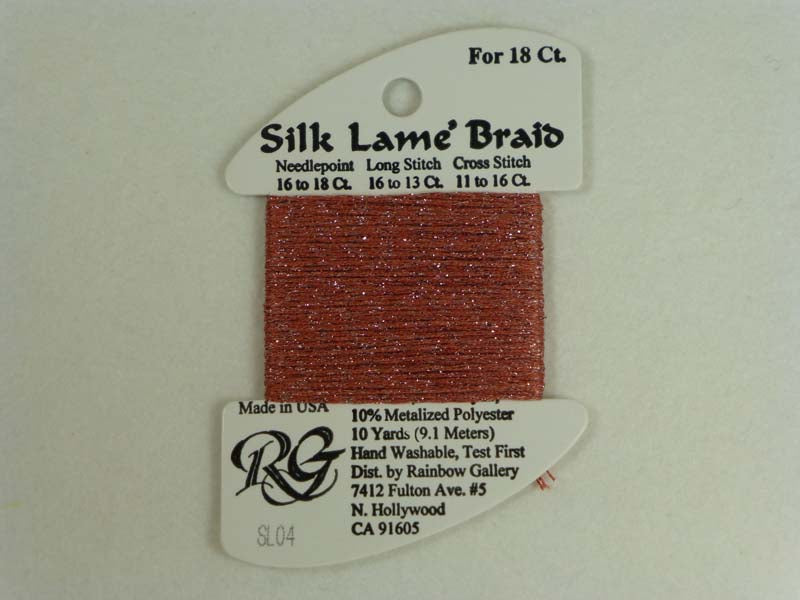 Silk Lame Braid SL04 Antique Rose