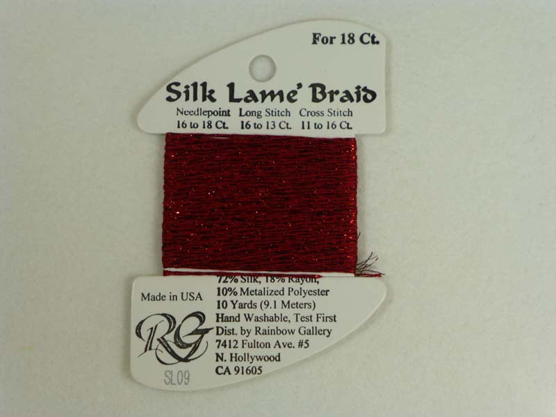 Silk Lame Braid SL09 Dark Red