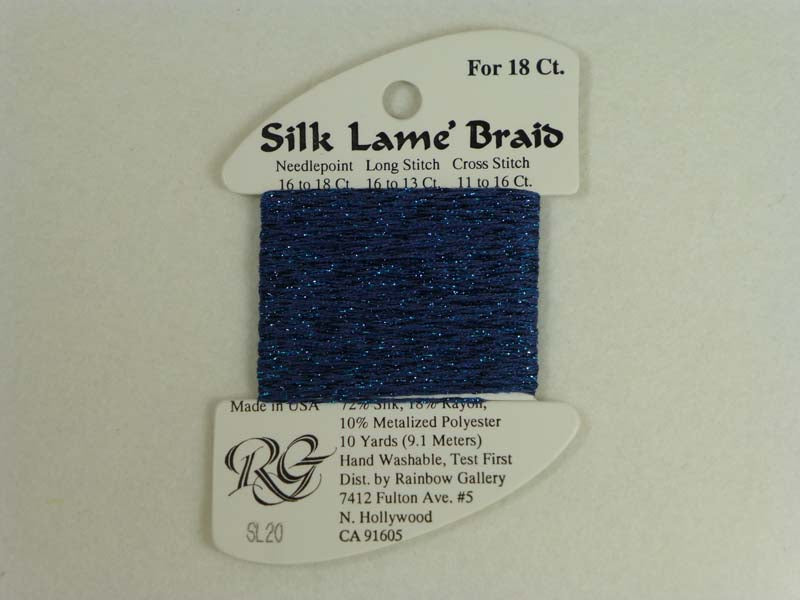 Silk Lame Braid SL20 Dark Antique Blue