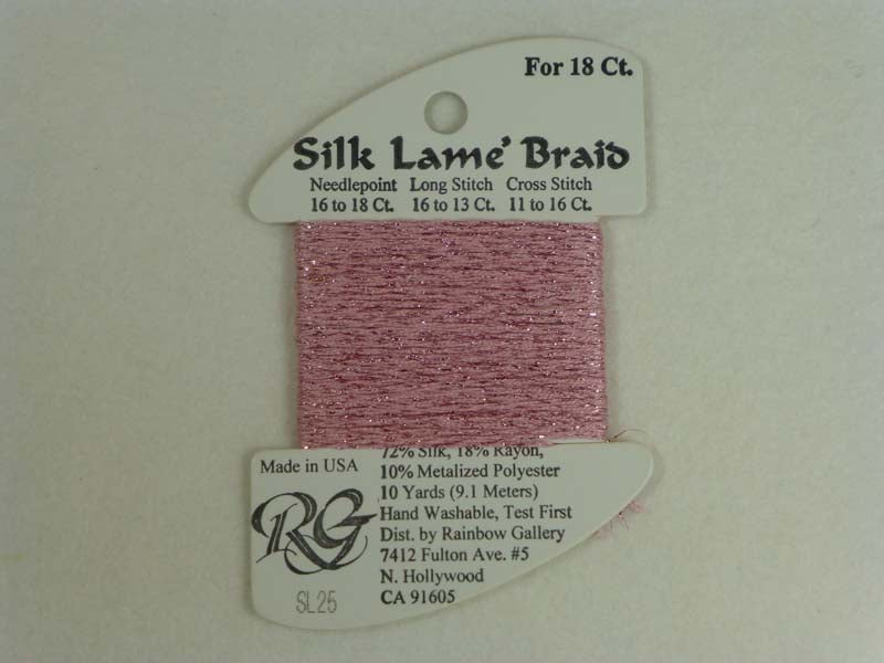 Silk Lame Braid SL25 Rose Pink