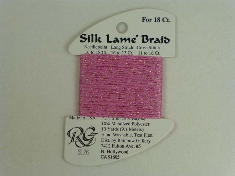 Silk Lame Braid SL26 Raspberry