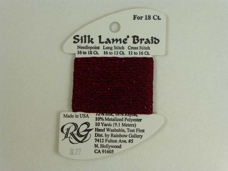 Silk Lame Braid SL27 Garnet