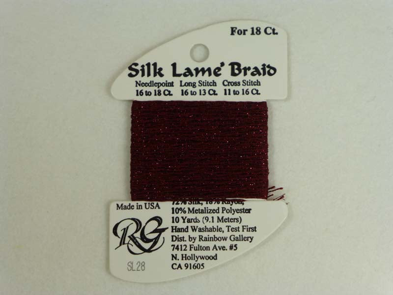 Silk Lame Braid SL28 Burgundy