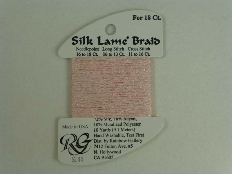 Silk Lame Braid SL44 Lite Shell Pink