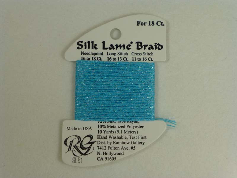 Silk Lame Braid SL51 Turquoise