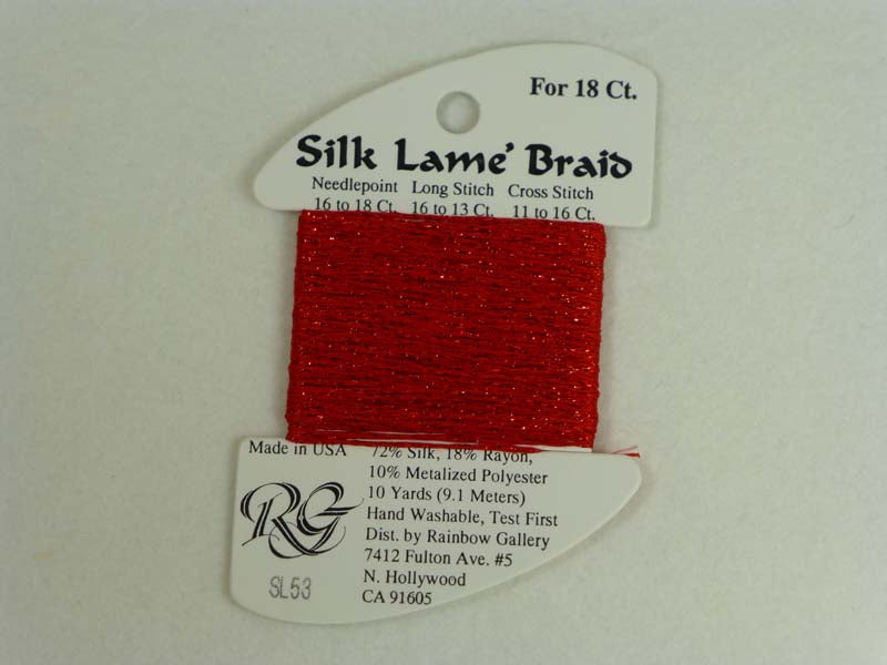 Silk Lame Braid SL53 Crimson