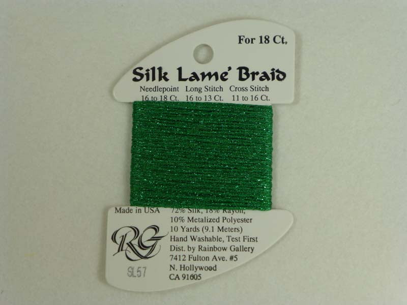 Silk Lame Braid SL57 Christmas Green