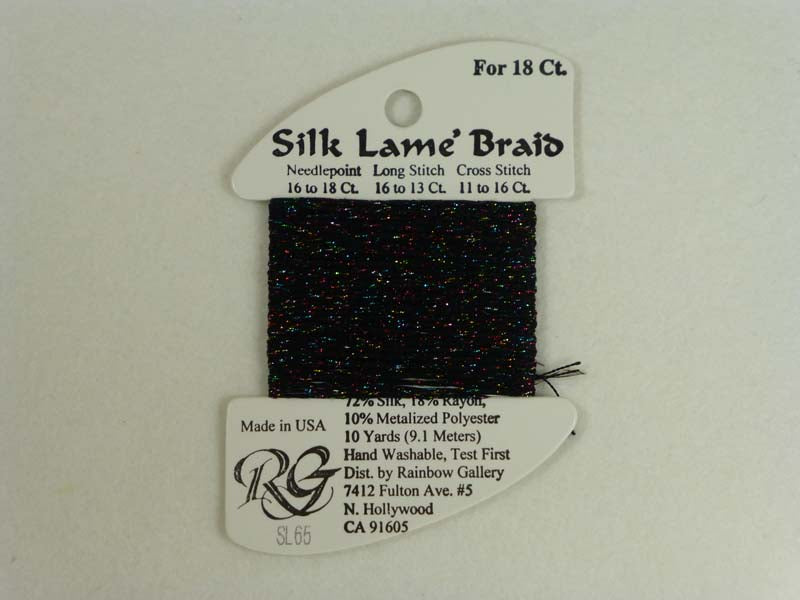 Silk Lame Braid SL65 Black Sparkle