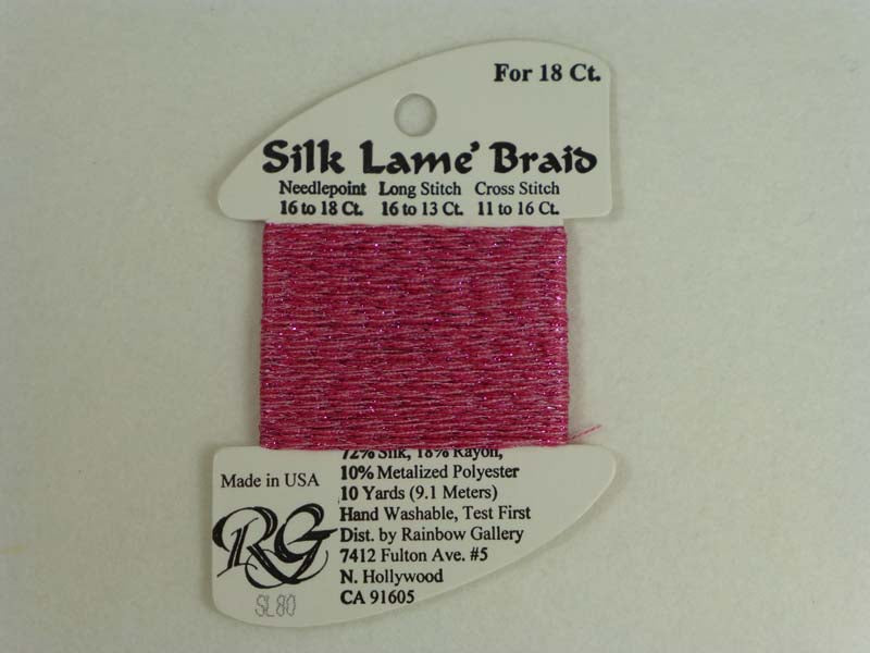 Silk Lame Braid SL80 Pink Carnation