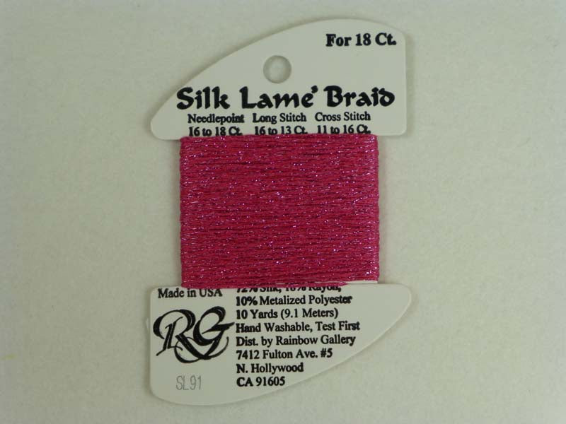 Silk Lame Braid SL91 Dark Raspberry