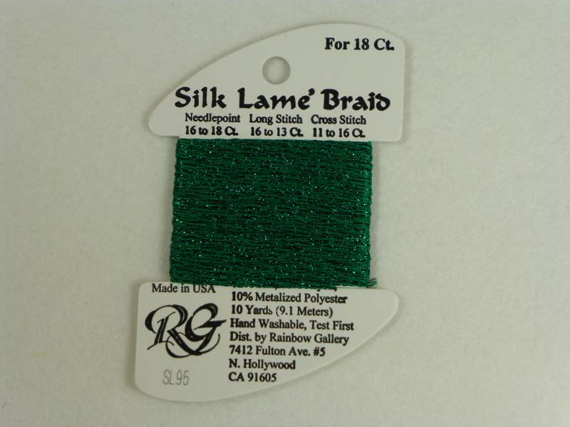 Silk Lame Braid SL95 Medium Christmas Green