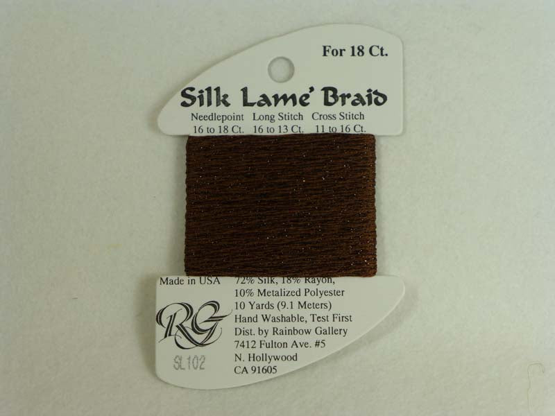 Silk Lame Braid SL102 Warm Brown