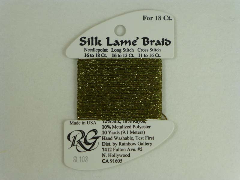 Silk Lame Braid SL103 Olive
