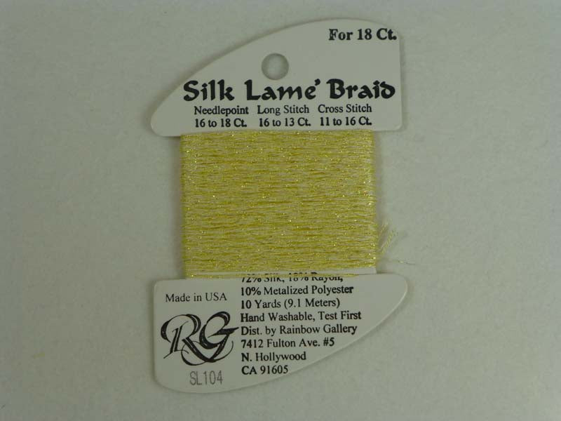 Silk Lame Braid SL104 Soft Yellow