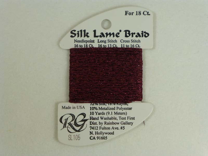 Silk Lame Braid SL105 Wine