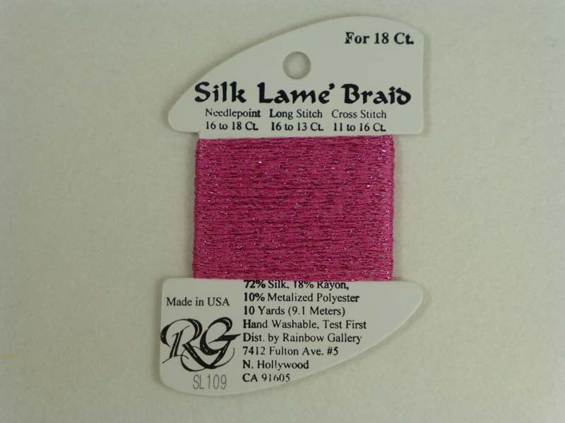 Silk Lame Braid SL109 Medium Raspberry