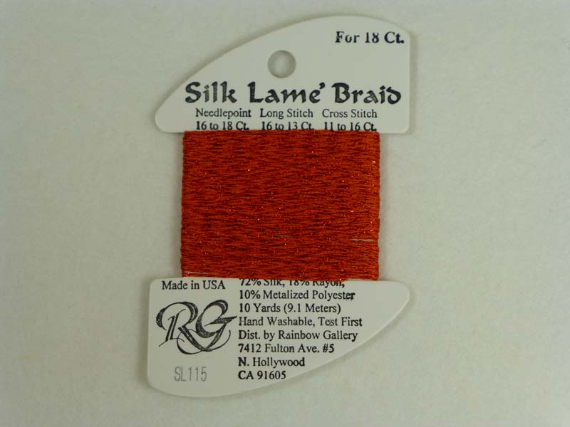 Silk Lame Braid SL115 Red Orange