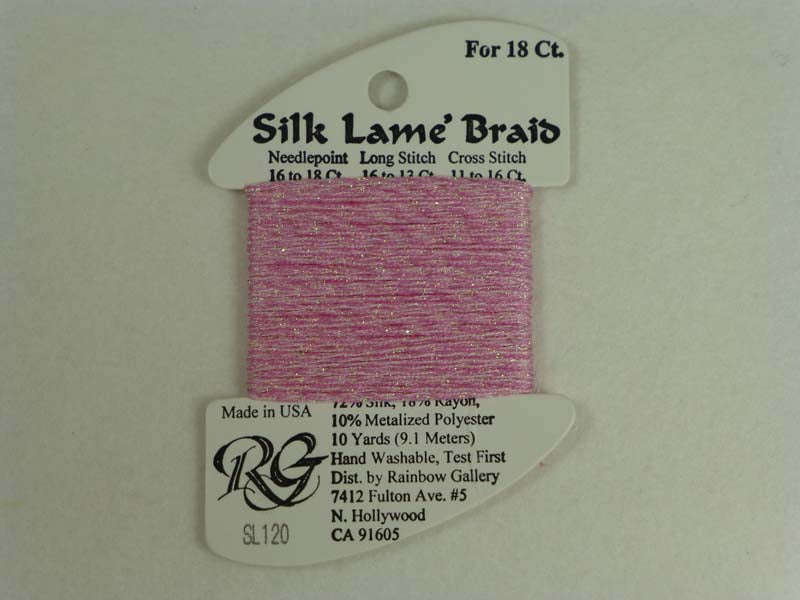 Silk Lame Braid SL120 Lite Raspberry