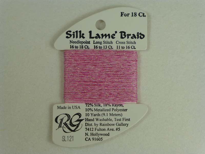 Silk Lame Braid SL121 Medium Raspberry