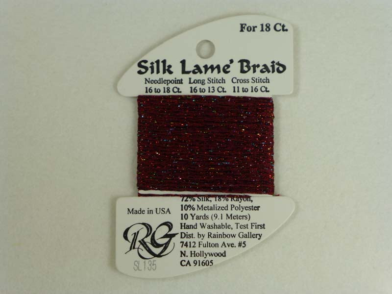 Silk Lame Braid SL135 Red Sparkle