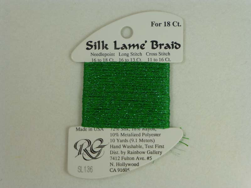 Silk Lame Braid SL136 Kelly Green
