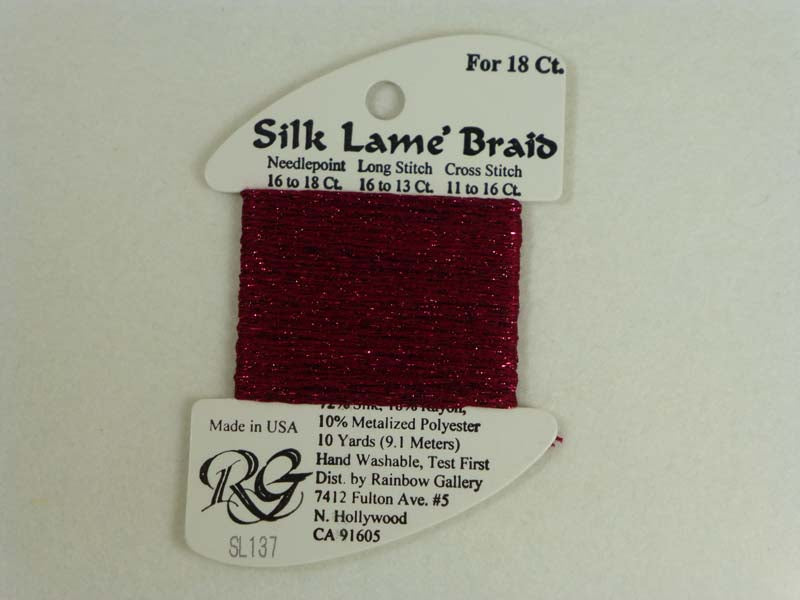 Silk Lame Braid SL137 Scarlet
