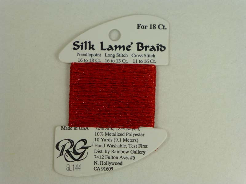 Silk Lame Braid SL144 Christmas Red