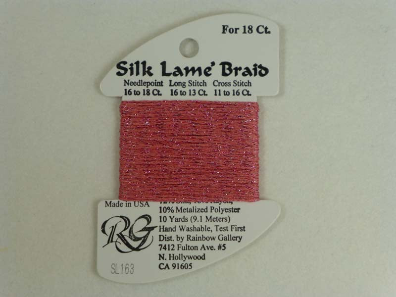 Silk Lame Braid SL163 Medium Rose
