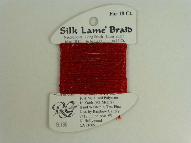 Silk Lame Braid SL186 Fiery Red